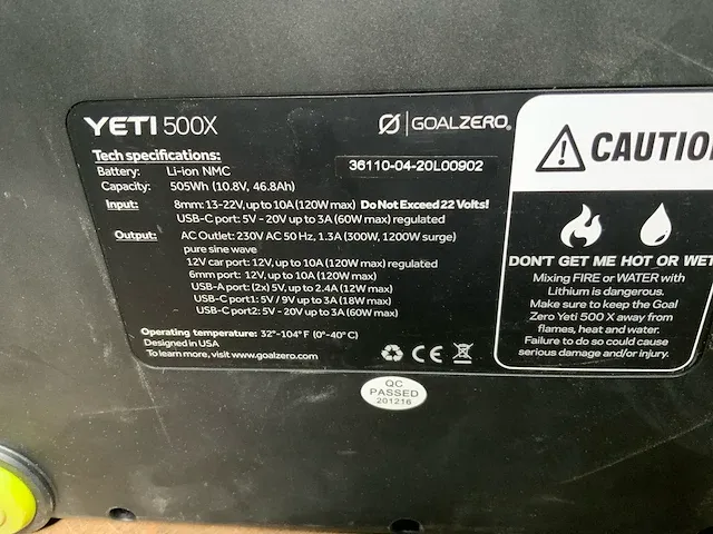 Goal zero yeti 500x acculader/ portable powerstation - afbeelding 3 van  3