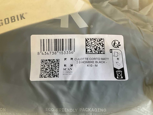 Gobik culotte corto matt 2.0 k10 wielrenbroek maat m - afbeelding 2 van  2