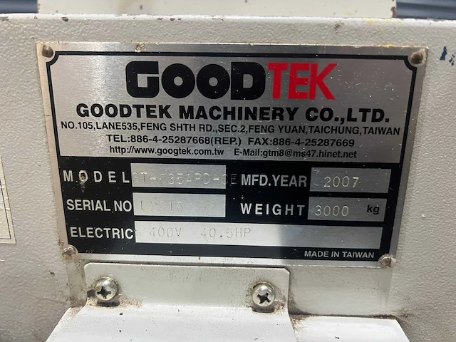 Goodtek - 2007 - breedbandschaafmachine - afbeelding 3 van  12