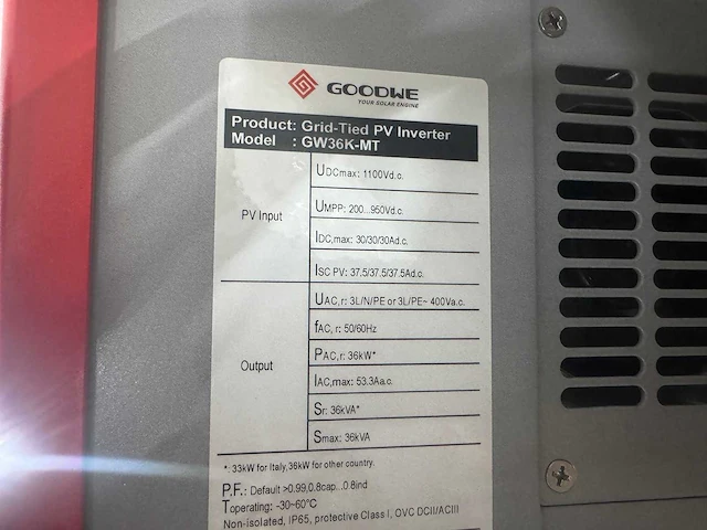 Goodwe - gw36k-mt | met arc detection - omvormer - afbeelding 4 van  6