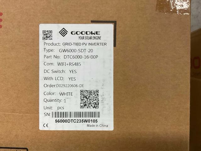 Goodwe gw6000-sdt-20 omvormer - afbeelding 2 van  3
