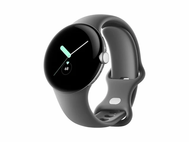 Google pixel smartwatch android met activiteitenregistratie hartslagmeter roestvrijstalen kast in gepolijst zilver - afbeelding 1 van  6