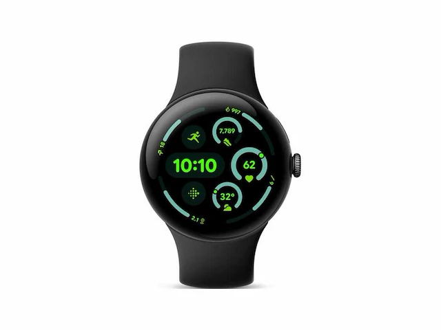 Google pixel watch 3 - smartwatch - 45mm - zwart/zwart - afbeelding 1 van  2
