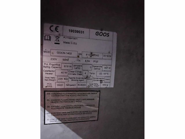 Goos - gocn-1402 - dubbeldeurs rvs vriezer - afbeelding 5 van  7