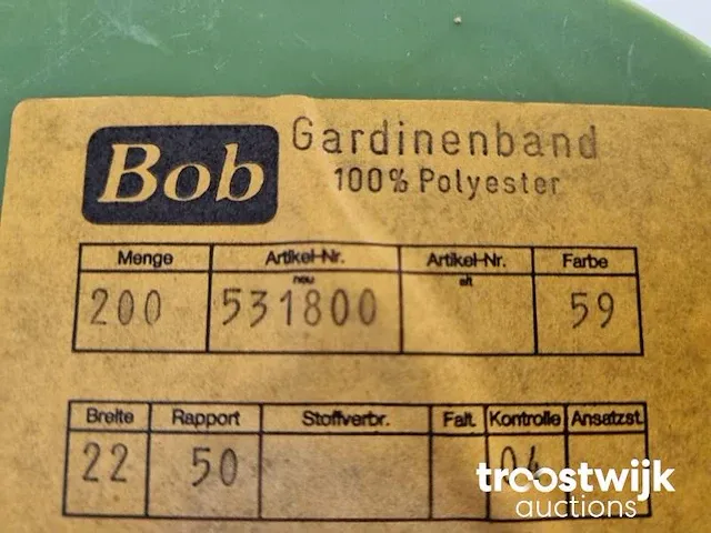Gordijnen plooiband hakenband mix 7 kleuren totaal 1400m - afbeelding 2 van  4