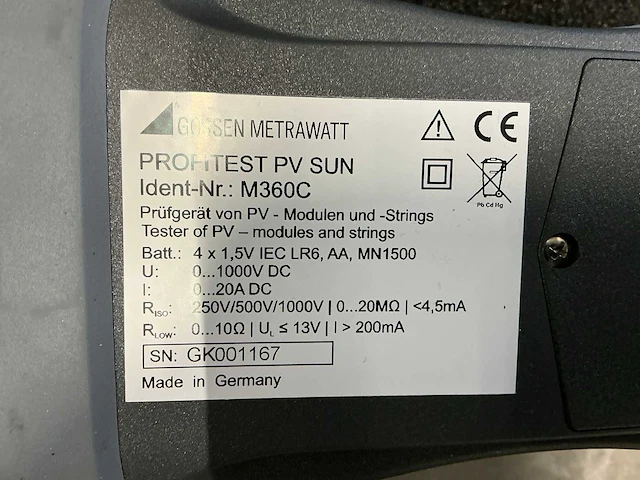 Gossen metrawatt profitest pv sun pv installatietester - afbeelding 4 van  5