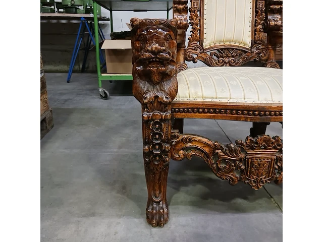 Gotische barok-stijl king & queen lion chair - afbeelding 3 van  16