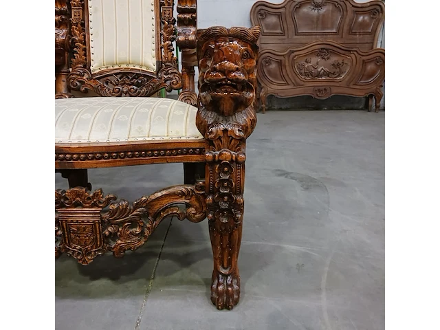 Gotische barok-stijl king & queen lion chair - afbeelding 5 van  16