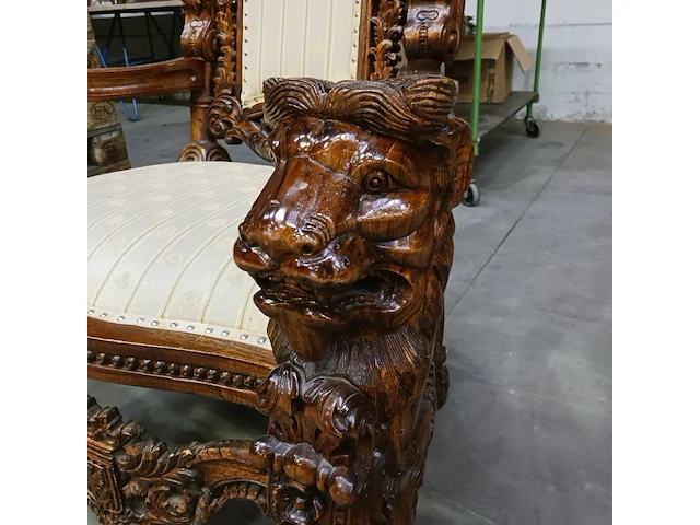 Gotische barok-stijl king & queen lion chair - afbeelding 6 van  16