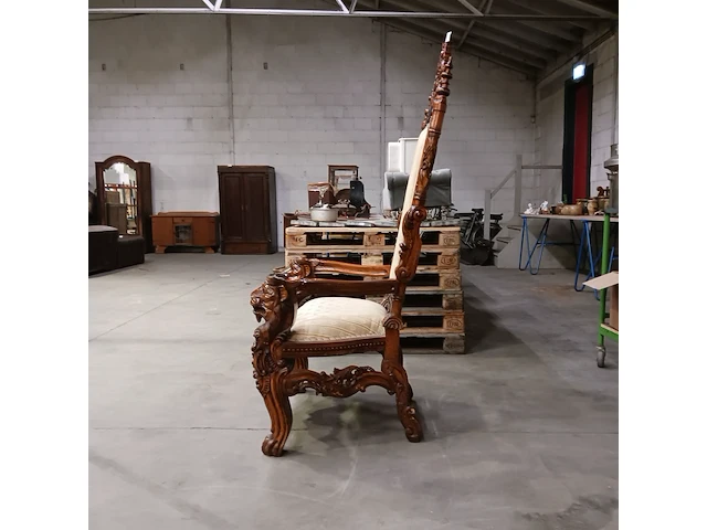 Gotische barok-stijl king & queen lion chair - afbeelding 10 van  16