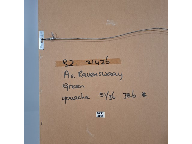Gouache, a.t. van ravenswaaij, groen 36/51 cm - afbeelding 6 van  7