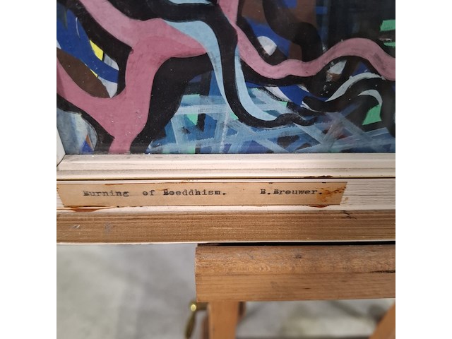 Gouache, b. brouwer, burning of buddhism, 1977 - afbeelding 4 van  7