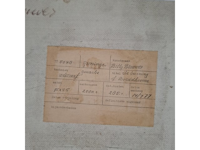 Gouache, b. brouwer, burning of buddhism, 1977 - afbeelding 7 van  7