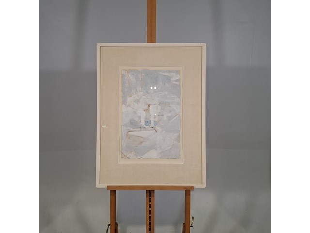 Gouache, g.h. brusse, twee zuilen, 1974 - afbeelding 1 van  6