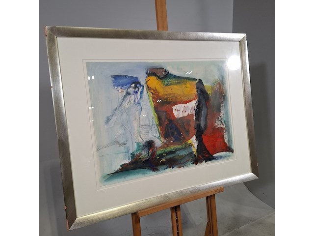 Gouache, pieter defesche, confrontatie, 1978 - afbeelding 2 van  6