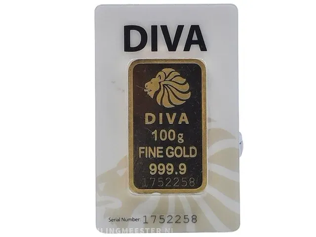 Goudbaar, 100 gram diva - afbeelding 1 van  8