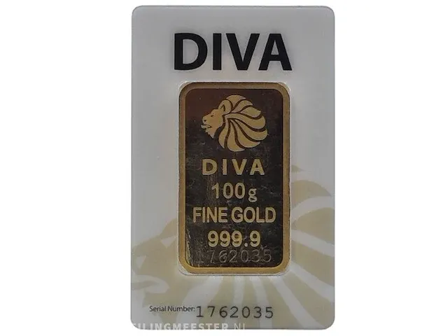 Goudbaar, 100 gram diva - afbeelding 1 van  8