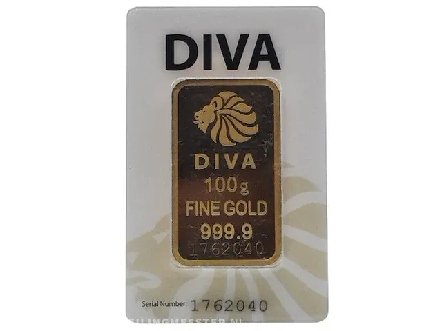 Goudbaar, 100 gram diva - afbeelding 1 van  9