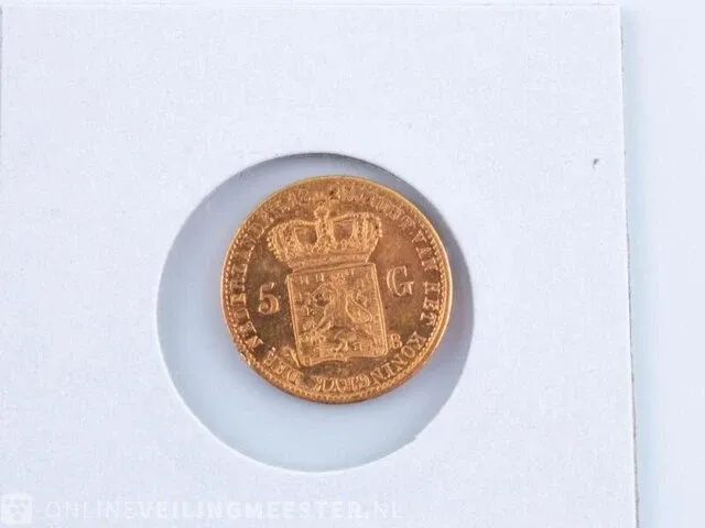 Gouden 5 gulden koning willem 1827 - afbeelding 2 van  2