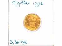 Gouden 5 gulden koningin wilhelmina (3,36 gram) - afbeelding 2 van  2