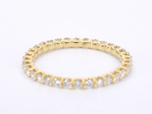 Gouden alliance ring met briljant geslepen diamant - afbeelding 6 van  10
