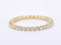 Gouden alliance ring met briljant geslepen diamant - afbeelding 7 van  10