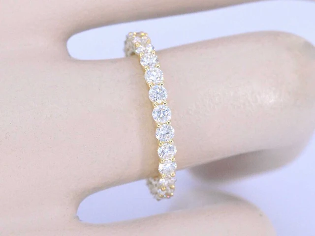 Gouden alliance ring met briljant geslepen diamant - afbeelding 3 van  10