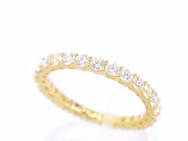 Gouden alliance ring met briljant geslepen diamant - afbeelding 4 van  10