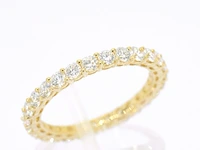 Gouden alliance ring met briljant geslepen diamant - afbeelding 5 van  10