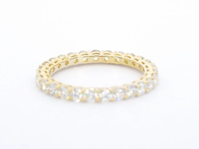 Gouden alliance ring met briljant geslepen diamant - afbeelding 8 van  10