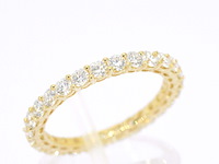 Gouden alliance ring met briljant geslepen diamant - afbeelding 5 van  9