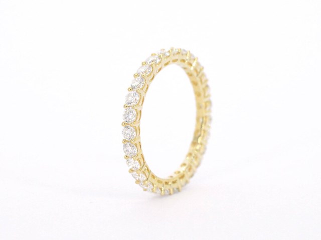 Gouden alliance ring met briljant geslepen diamant - afbeelding 6 van  9