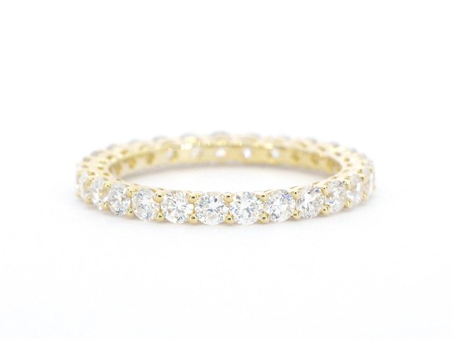 Gouden alliance ring met briljant geslepen diamant - afbeelding 7 van  9