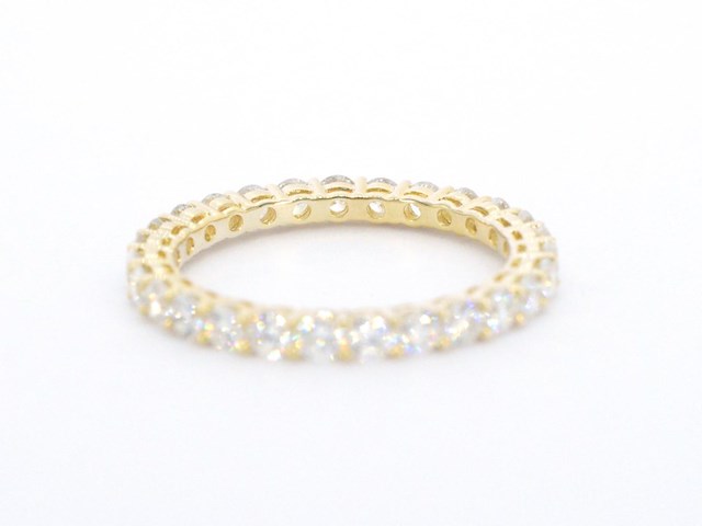 Gouden alliance ring met briljant geslepen diamant - afbeelding 8 van  9