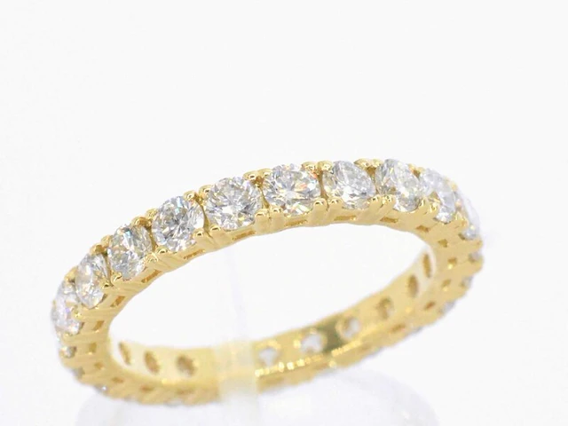 Gouden alliance ring met diamant - afbeelding 4 van  9