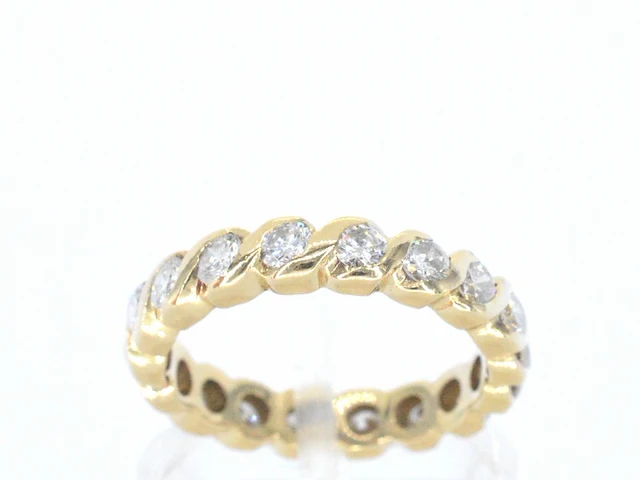 Gouden alliance ring met diamanten - afbeelding 1 van  8