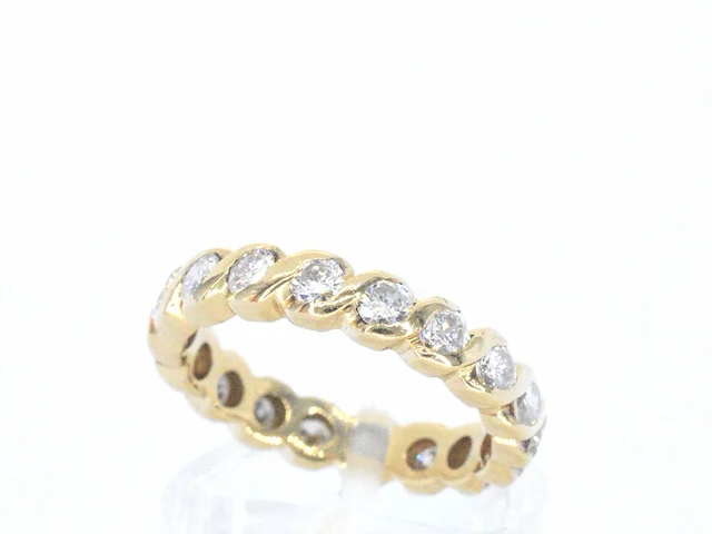 Gouden alliance ring met diamanten - afbeelding 3 van  8