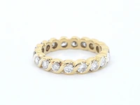 Gouden alliance ring met diamanten - afbeelding 5 van  8