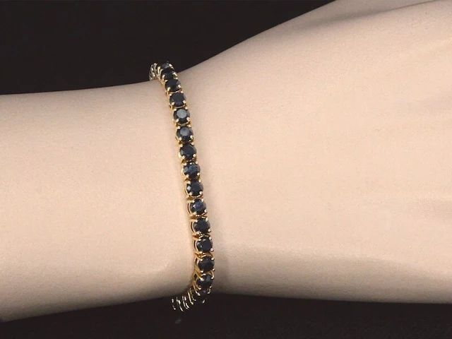 Gouden armband met 16.00 carat zwarte briljant geslepen diamanten - afbeelding 4 van  11