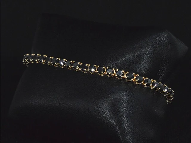 Gouden armband met 16.00 carat zwarte briljant geslepen diamanten - afbeelding 5 van  11