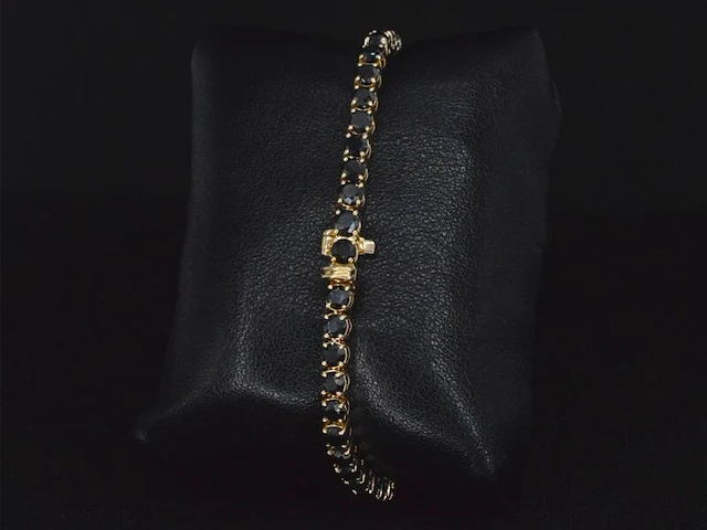 Gouden armband met 16.00 carat zwarte briljant geslepen diamanten - afbeelding 7 van  11