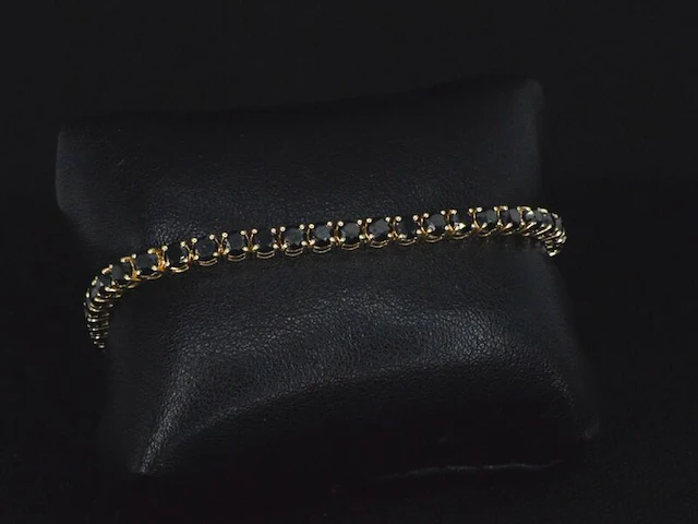 Gouden armband met 16.00 carat zwarte briljant geslepen diamanten - afbeelding 8 van  11