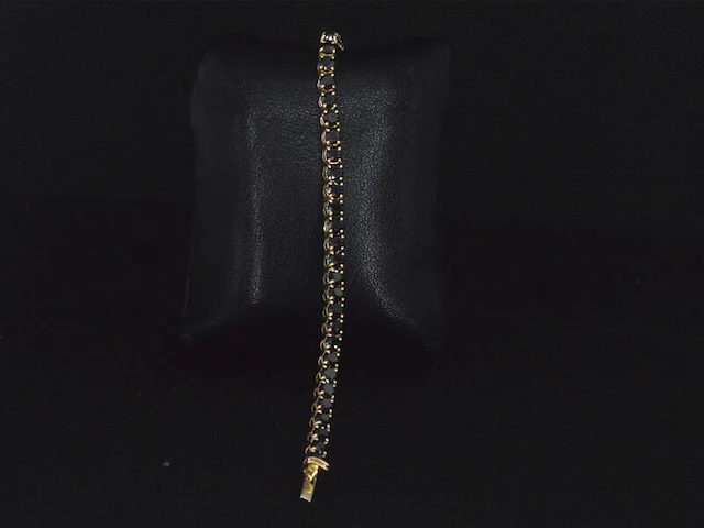 Gouden armband met 16.00 carat zwarte briljant geslepen diamanten - afbeelding 9 van  11