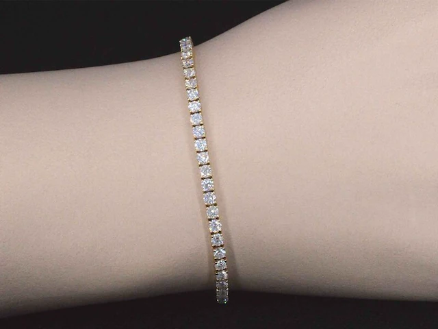 Gouden armband met 5.50 carat briljant geslepen diamanten - afbeelding 2 van  8