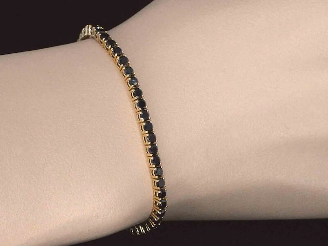 Gouden armband met 7.00 carat zwarte briljant geslepen diamanten - afbeelding 2 van  10