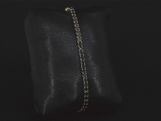 Gouden armband met 7.00 carat zwarte briljant geslepen diamanten - afbeelding 4 van  10