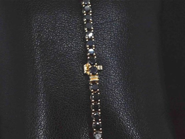 Gouden armband met 7.00 carat zwarte briljant geslepen diamanten - afbeelding 5 van  10