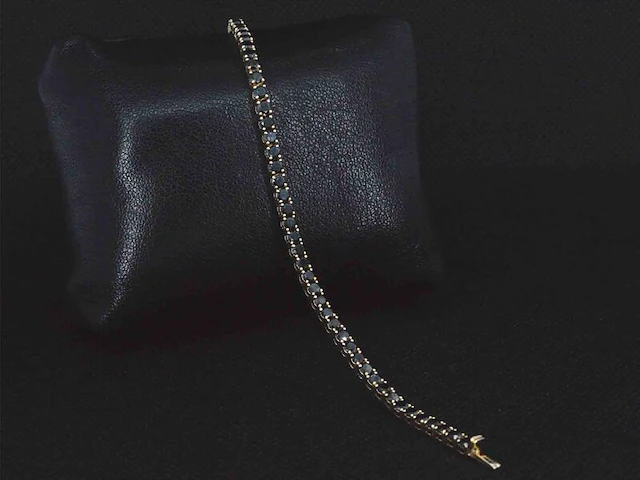 Gouden armband met 7.00 carat zwarte briljant geslepen diamanten - afbeelding 7 van  10