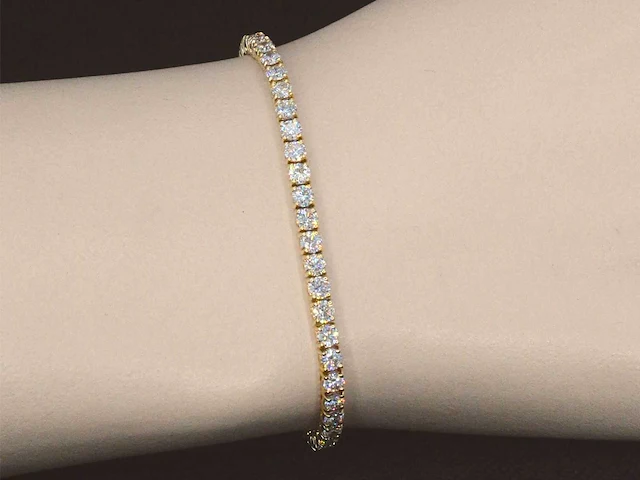 Gouden armband met briljant geslepen diamanten 5.50 carat - afbeelding 3 van  10