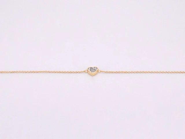 Gouden armband met diamanten hartje 0.10 carat - afbeelding 5 van  8